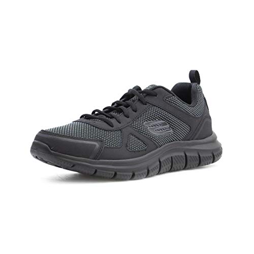 Skechers Herren Track Bucolo Sneakers, Black Leather Mesh Trim, 39 EU von Skechers