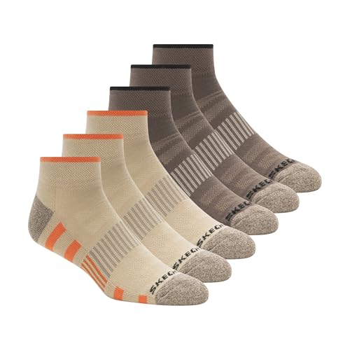 Skechers Herren 6er-Pack Work Quarter Crew Socken, Sand, 43-47 EU von Skechers