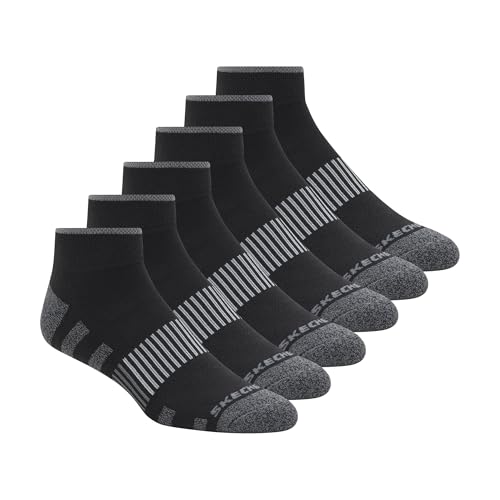 Skechers Herren 6 Pack Work Quarter Crew Socken, Schwarz, 43-47 EU von Skechers