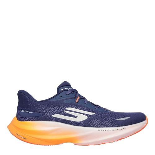 Skechers Herren Aero Spark Sneaker, Marineblau/Orange, 46 EU von Skechers
