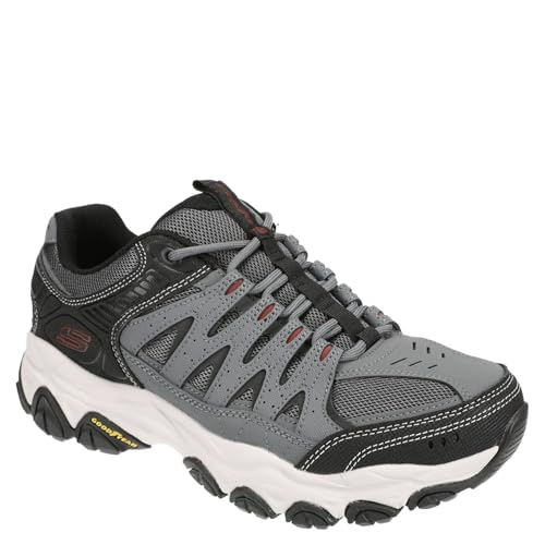 Skechers After Burn M.Fit 2.0 Outdoor-Trail-Sneaker für Herren, Anthrazit-Schwarz, 10 X-Wide von Skechers