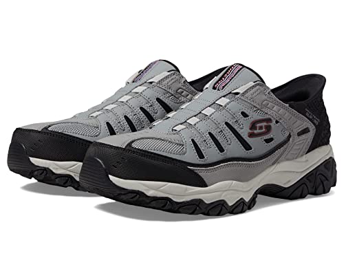 Skechers Herren Afterburn M. Fit Ridgeburn Slip-in Slipper, Grau/Schwarz, 45 EU X-Weit von Skechers