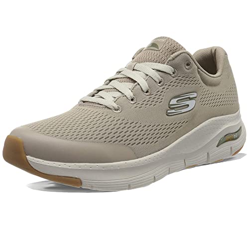Skechers Herren Arch Fit Sneaker, Taupe Textile Synthetic Trim, 45 EU von Skechers