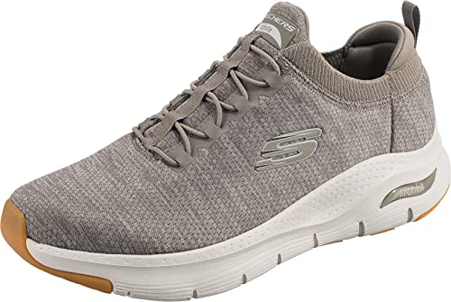 Skechers Herren Arch Fit Waveport Sneaker, Taupe Mesh Trim, 45 EU von Skechers