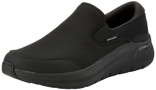 Skechers Herren Arch Fit 2.0 Vallo Slip-On, Schwarzes Netzleder, 41 EU von Skechers