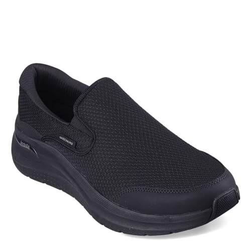 Skechers Herren Arch Fit 2.0 Vallo Slip-On, Schwarzes Netzleder, 41.5 EU von Skechers