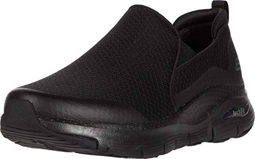 Skechers Herren Arch Fit Banlin Sneaker, Black Mesh Black Synthetic Trim, 39.5 EU von Skechers