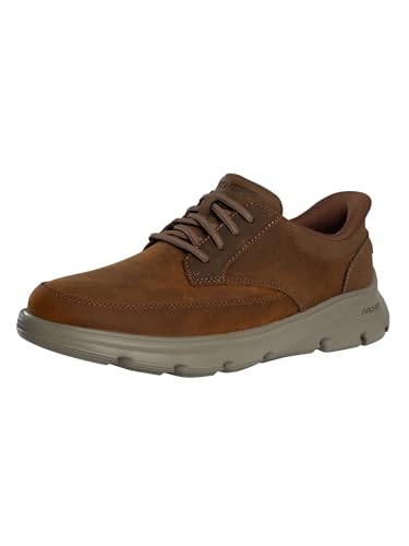 Skechers Herren Arch Fit Garza Rowan Sneaker, Dark Brown Leather/Synthetic, 48.5 EU von Skechers