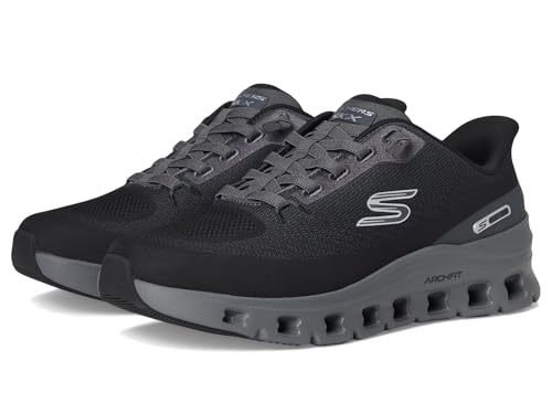 Skechers Herren Arch Fit Glide-Step Pro Sneaker, Black Knit/Charcoal Pu, 45 EU von Skechers