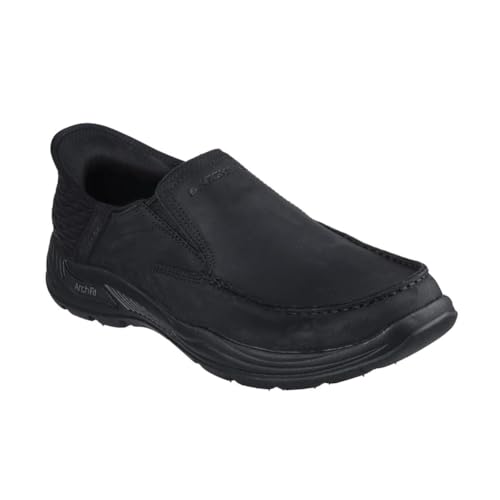 Skechers Herren Arch Fit Motley-Milo Slip On, Schwarz (Schwarz/Schwarz), 45.5 EU X-Weit von Skechers