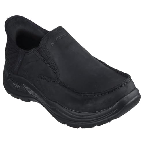 Skechers Herren Arch Fit Motley-Milo Slip On, Schwarz (Schwarz/Schwarz), 46 EU X-Weit von Skechers