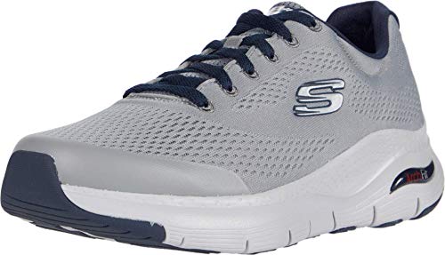 Skechers Herren Arch Fit Sneaker, Gray Textile Synthetic Navy Trim, 41.5 EU Skechers Herren Arch Fit Sneaker, Gray Textile Synthetic Navy Trim, 41.5 EU von Skechers