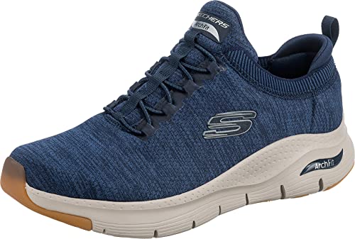 Skechers Herren Arch Fit Waveport Sneaker, Navy Mesh Trim, 40 EU von Skechers