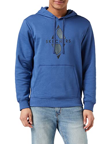 Skechers Herren Big Diamond Pullover Kapuzenpullover, blau, XXL von Skechers