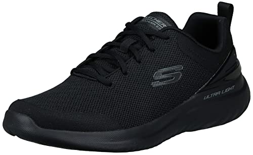 Skechers Herren Bounder 2.0 Nasher Sneaker, Schwarzes Netzgewebe, schwarzer Besatz, 44 EU von Skechers