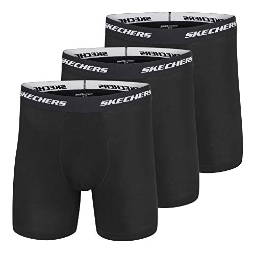 Skechers Herren Boxershorts - nicht bindender elastischer Bund - 3er Pack - Schwarz - Small von Skechers