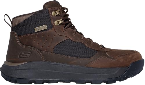 Skechers Herren Cambert Harlan Stiefelette, Cocoa Leather/Mesh, 47.5 EU von Skechers