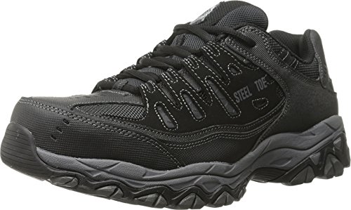 Skechers Herren Cankton Stahlkappe Sicherheitsschuh, Schwarz/Dunkelgrau, 46 EU von Skechers