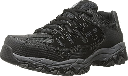 Skechers Herren Cankton-Stahlkappe Sicherheitsschuh, Schwarz/Dunkelgrau, 40.5 EU von Skechers