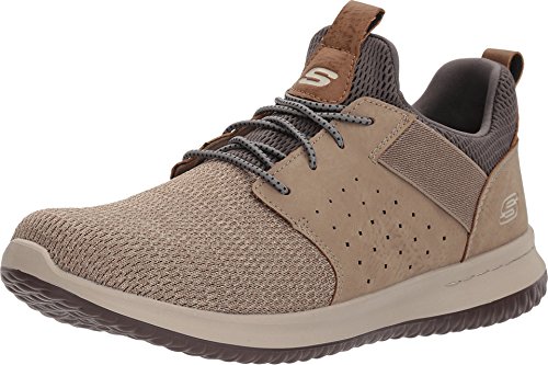 Skechers Herren Classic Fit-delson-Camden Sneaker, Beige Taupe Mesh W Synthetic TPE, 48.5 EU Weit von Skechers