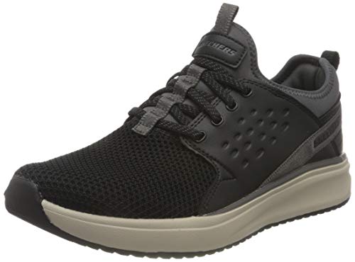 Skechers Herren Crowder Colton Sneaker, Black Gray Knitted Mesh, 45.5 EU von Skechers