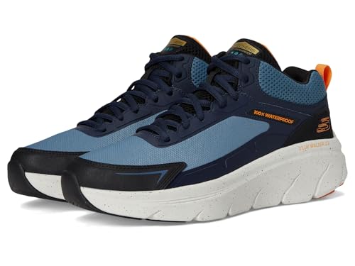 Skechers Herren D'lux Walker 2.0 Grailo Waterproof Sneaker, Blau/Orange, 45.5 EU X-Weit von Skechers