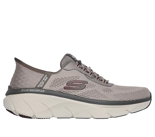 Skechers Herren D'lux Walker 2.0 Rezinate Hands Free Slip-in Sneaker, Taupe, 44 EU X-Weit von Skechers