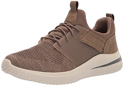 Skechers Herren Delson 3.0 Cicada Sneaker, Khaki Knitted Mesh W Synthetic, 40 EU von Skechers