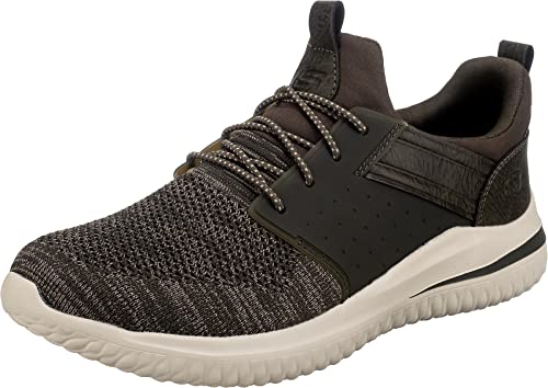 Skechers Herren Delson 3.0 Cicada Sneaker, Olive Knitted Mesh We Synthetic, 42.5 EU Skechers Herren Delson 3.0 Cicada Sneaker, Olive Knitted Mesh We Synthetic, 42.5 EU von Skechers