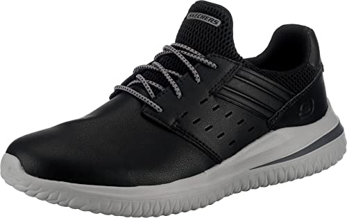 Skechers Herren Delson 3.0 Ezra Sneaker, Black Leather, 45 EU von Skechers