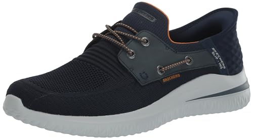 Skechers Herren Delson 3.0-Roth 210606 Slip-Ins mit niedrigem Profil, Navy Knit/Synthetic, 42 EU Weit von Skechers