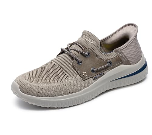 Skechers Herren Delson 3.0-Roth 210606 Slip-Ins mit niedrigem Profil, Taupe, 46 EU Weit von Skechers