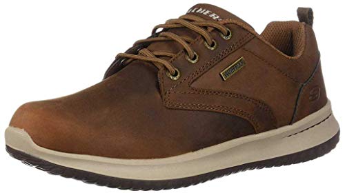 Skechers Herren Delson Antigo Oxfords, Dark Brown Leather, 42.5 EU von Skechers