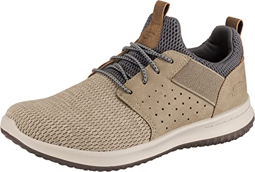 Skechers Herren Delson Camben Sneaker, Taupe Mesh W Synthetic, 42 EU von Skechers