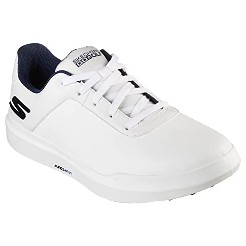 Skechers Herren Drive 5 Arch Fit, Dorn, wasserdicht Golfschuhe ohne Spikes, Weiß Marineblau, 41 EU von Skechers