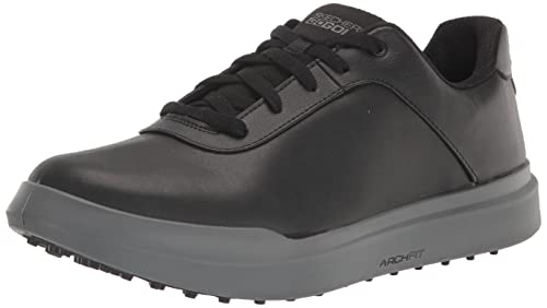 Skechers Herren Drive 5 Lx Arch Relaxed Fit Spikeless Wasserdichter Golfschuh Sneaker, schwarz/grau, 40 EU von Skechers