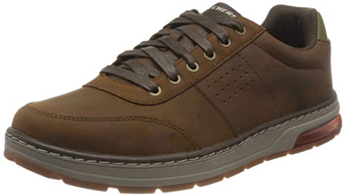 Skechers Herren EVENSTON FANTON Sneaker, Dark Brown Leather, 45 EU von Skechers