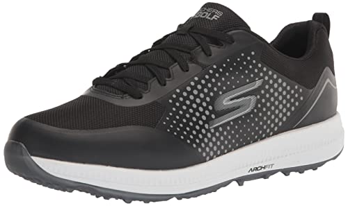 Skechers Herren Elite 5 Arch Fit Wasserdichter Golfschuh Sneaker, Schwarz/Weißer Punkt, 41 EU von Skechers