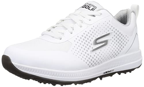 Skechers Herren Elite 5 Arch Fit Wasserdichter Golfschuh Sneaker, weiß/schwarz, 43 EU von Skechers