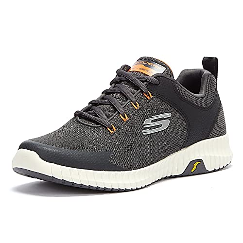Skechers Herren Elite Flex Prime Take Over Walking-Schuh, Charcoal Mesh Pu Orange Trim, 44.5 EU Skechers Herren Elite Flex Prime Take Over Walking-Schuh, Charcoal Mesh Pu Orange Trim, 44.5 EU von Skechers