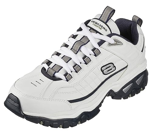 Skechers Herren Energy Afterburn Schnür-Sneaker, weiß/Marineblau, 44 EU Weit von Skechers