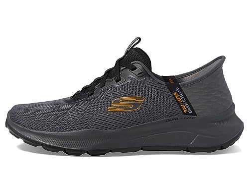 Skechers Herren Equalizer 5.0 Standpoint Slip Sneaker, Charcoal/Orange, 45 EU X-Weit von Skechers