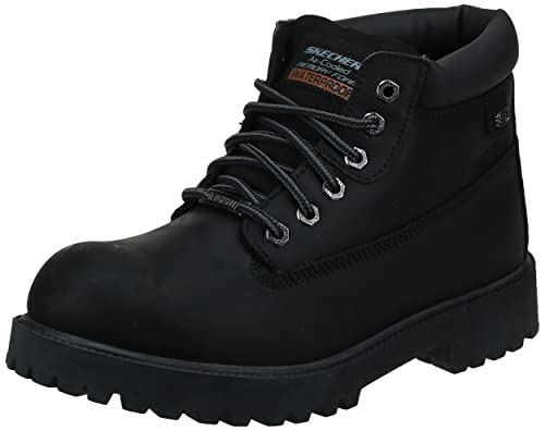 Skechers Herren Sergeants Verdict Kurzschaft Stiefel, Black Waterproof Leather, 44 EU von Skechers