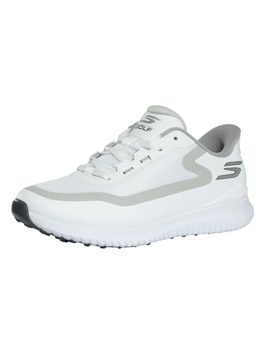 Skechers Herren Flight Spikeless Slip-in Golfschuh Sneaker, Weiß/Grau, 45.5 EU Weit von Skechers