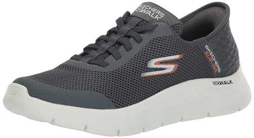 Skechers Herren Go Walk Flex Hands Up Sneaker, Grey Textile/Synthetic, 46 EU Weit von Skechers