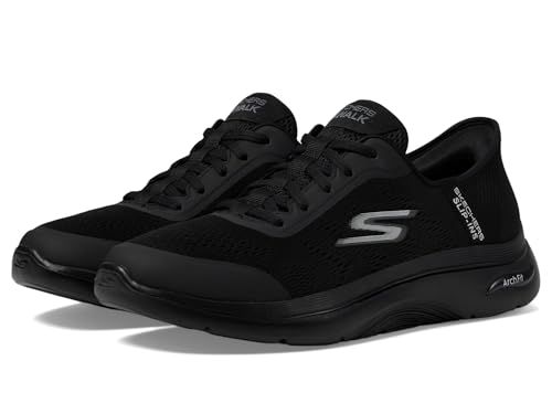 Skechers Herren Freihändige Slip-Ins Go Walk Arch Fit 2.0 Simplicity 2 Sneaker, Schwarzes Textil-Synthetik, 40 EU von Skechers