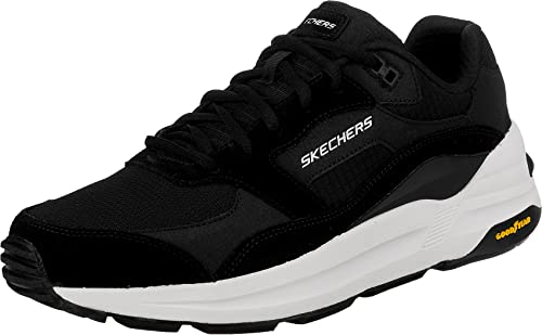 Skechers Herren Global Jogger Sneaker, Black Leather Pu Mesh White Trim, 39.5 EU von Skechers