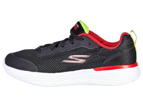 Skechers Herren GO Run 400 V2 Omega Sneaker, Black & Red Textile/Lime Trim, 35.5 EU von Skechers