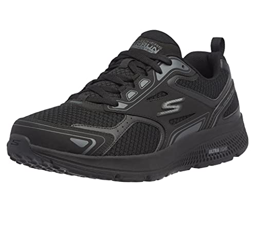 Skechers Herren GO Run CONSISTENT Sneaker, Black Leather Synthetic Charcoal Trim, 40 EU von Skechers