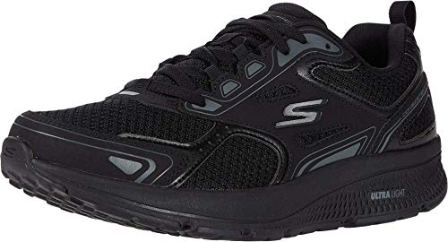 Skechers Herren GO Run CONSISTENT Sneaker, Black Leather Synthetic Charcoal Trim, 43.5 EU von Skechers